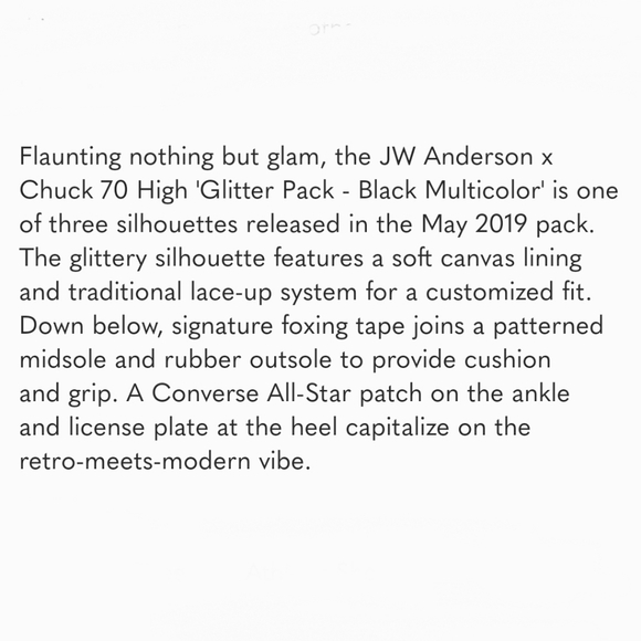 NEW JW Anderson x Chuck 70 High Glitter Pack - Picture 4 of 12